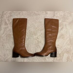 Sam Edelman Womens Brown Leather Almond Toe Kerby Knee High Boots Size 6.5